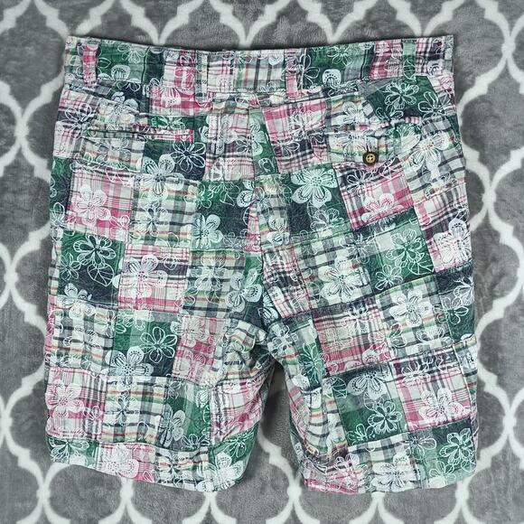 Patchwork Madras Plaid Shorts Sz 34 Men Charleston Threads. - Picture 3 of 8